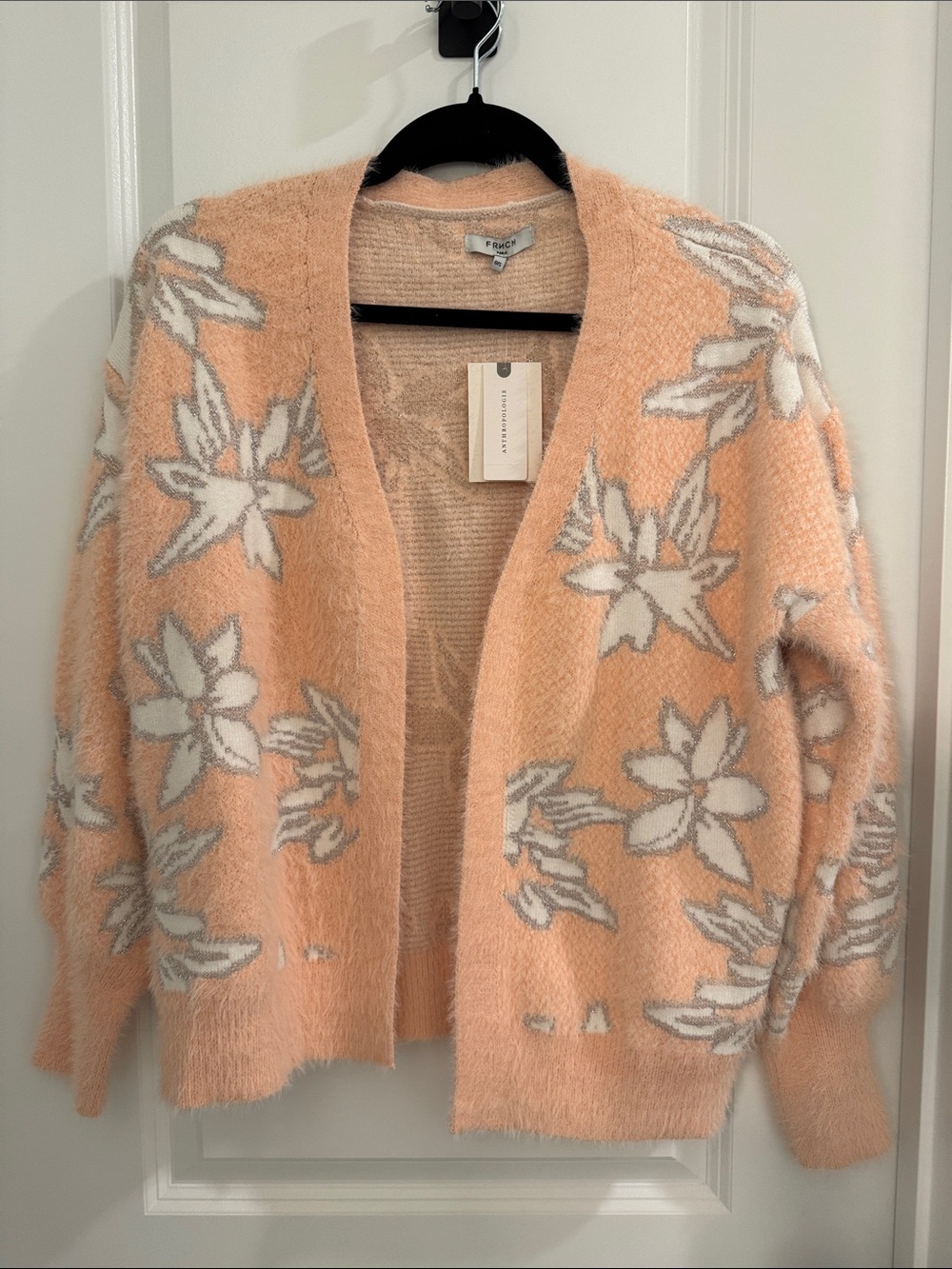 NWT Frnch Paris Fuzzy Open Cardigan